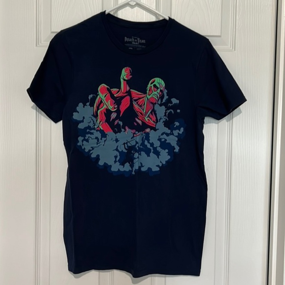 Attack on Titan mens navy short sleeve teeshirt